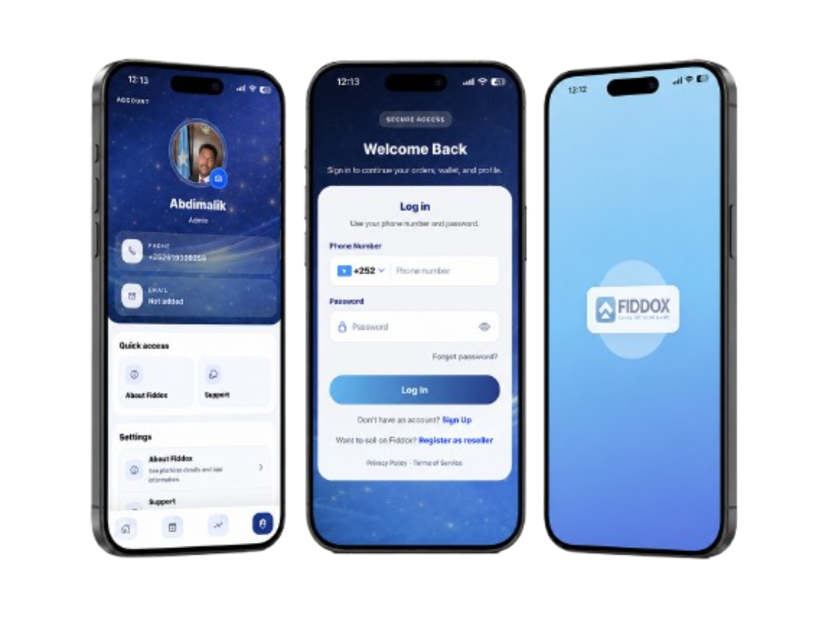 Fiddox mobile app screens