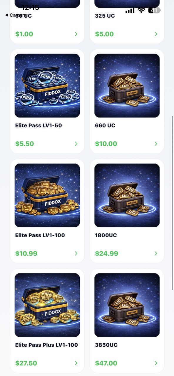 Fiddox app screen